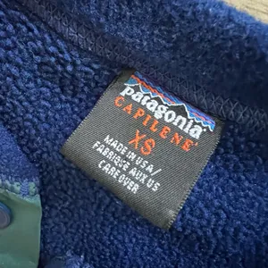 Patagonia Vintage Women's‎ Capilene Fleece Sweater Snap XS Blue thumbnail 2