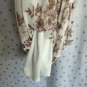 No Comment Chic White Maxi Dress with Brown Floral Design thumbnail 3