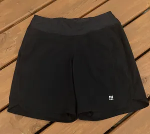 Title Nine Athletic Shorts Anti-Run Shorts 7" Inseam Black Zipper Pocket‎ Size S thumbnail 1