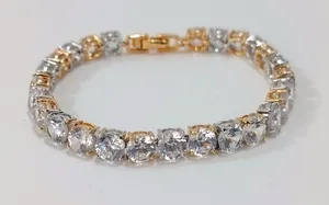 Golden Time Tennis Bracelet with Cubic Zirconia in 18k Gold Plated thumbnail 1