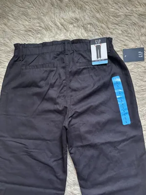 GAP Black Women’s Straight-Leg Twill Elasticized Pant Size L thumbnail 16