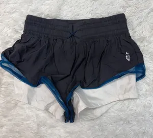 Free people movement Women’s Black Layered Athletic Shorts with Blue Trim thumbnail 1
