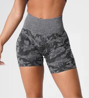 NWOT NVGTN Black Camo Seamless Shorts thumbnail 2