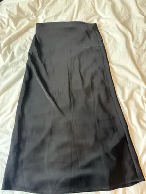 Zara Black Maxi Slip Silk Skirt thumbnail 2