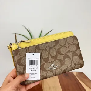 NWT‎ Coach Double Zip Wallet In Signature Canvas thumbnail 7