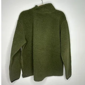 PINK Victoria's Secret Quarter Zip Sherpa Fleece Size Medium Olive Green Warm thumbnail 2