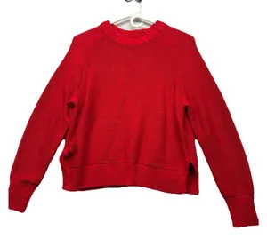 Willow & Wind Red Crewneck Cotton Chunky Knit Sweater Size Small NWT thumbnail 1