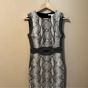 DVF Diane Von Furstenberg Embroidered Snake Print Fitted Dress thumbnail 4
