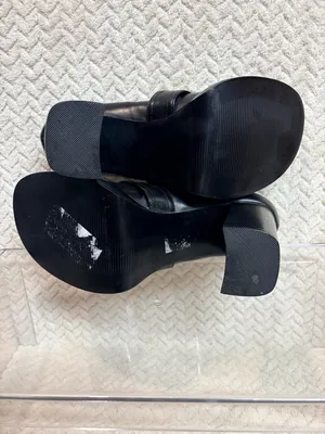 Vtg 90s SKECHERS Womens 6 Chunky Platform Loafers Buckle Black‎ Faux Leather Y2K thumbnail 9