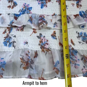 Abercrombie & Fitch Smocked Puff Sleeve Midi Dress Floral Coquette Cottagecore L thumbnail 12