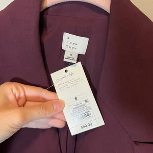 A New Day Women's Burgundy Double Breasted Blazer Jacket Small NWT thumbnail 3