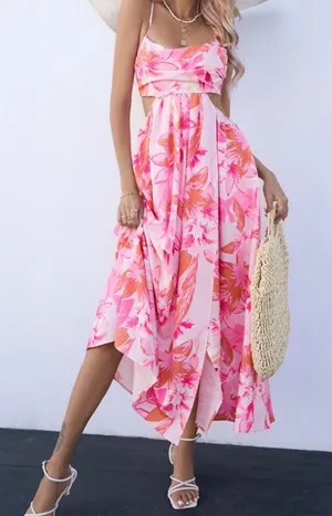 floral dress Pink thumbnail 1