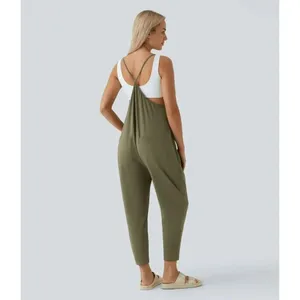 Halara Olive Green Ankle‎ Length Casual Loose Tapered Jumpsuit Med NWT thumbnail 9