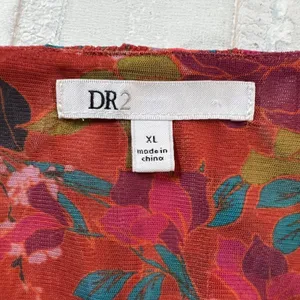 DR2 Babydoll Blouse Womens XL Smocked‎ Waist Peplum Stretch Floral Peasant Boho thumbnail 9