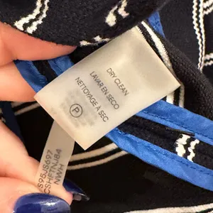Calvin Klein Navy and White Striped Knit Blazer Size 4 thumbnail 7