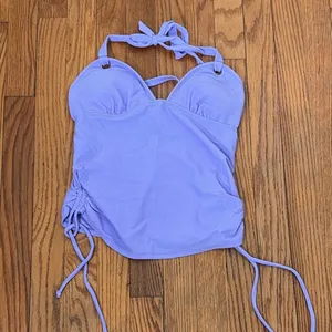 Salt + Cove Women's Swimwear Tankini Rib Medium Shirred Purple‎ Small NWT thumbnail 2