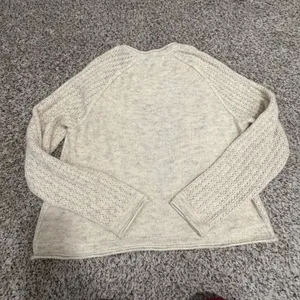 Croft & Barrow Womens XL Beige Metallic Gold Pointelle Open Front Cardigan NWT thumbnail 5