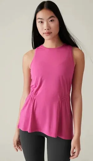 Athleta Air Out Cinch Tank Top Pink Small thumbnail 1