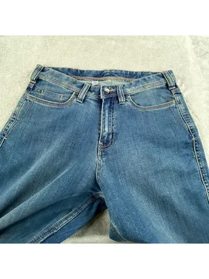 Carhartt Work Jeans Women's 10 Blue Denim Pockets Bootcut Leg Traditional Fit thumbnail 3