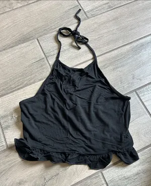 Black Halter Ruffle thumbnail 1