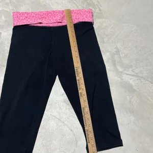 Victoria's Secret PINK Women's Y2K Fold Over Yoga Pants Pink Sparkle SZ M Capri thumbnail 9
