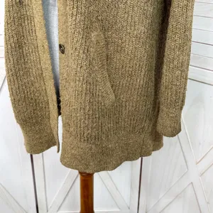 Free‎ People Alpaca Wool Blend Slouchy Grandpa Cardigan Sweater Khaki Brown XS thumbnail 6