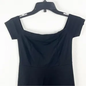 FREE PEOPLE Mambo Off Shoulders Side Pockets Little Black Dress Size XS Boho thumbnail 2