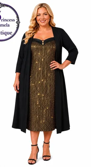 Heart Neckline Patchwork Sequin Button Detail Dress-NWT: Size 14-16 thumbnail 1