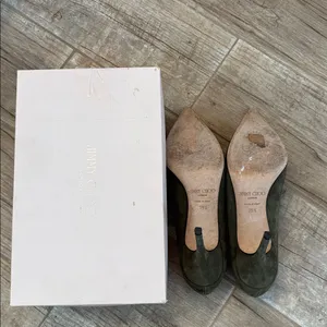 Jimmy Choo Patent Suede Black/Military 3” Heels thumbnail 8