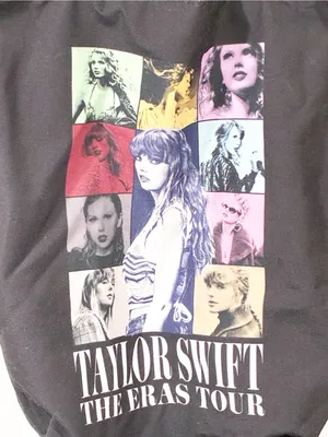 Taylor Swift Bag Eras Tour Black Book Tote Double Sided Graphics thumbnail 3