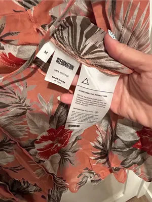 Reformation Pink Lourdes Tropical Print Wrap Dress size medium thumbnail 6