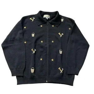 Vintage Studz Collection Black Sweater with Gold Golf Accents S thumbnail 1