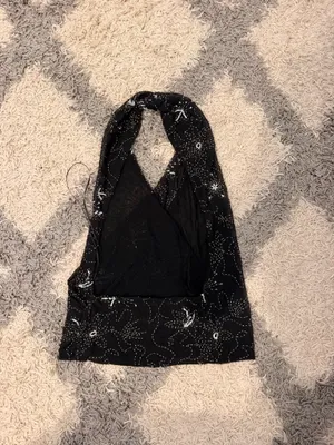 Zara Women’s Beaded Halter Top with Open Back thumbnail 2