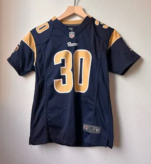 Nike On-Field Los Angeles Rams Official NFL Jersey Youth Size M 10/12 Gurley 30 thumbnail 1