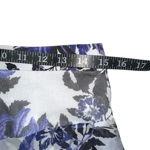 Rebecca Taylor Silk Tiered Blue and Black Ruffle Printed Midi Skirt 8 thumbnail 6