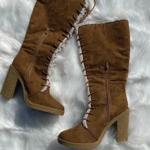 Charles Albert Faux leather Fisherman Core knee-high boots‎ size 8 B25 thumbnail 4