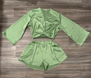 Boutique Fanco green satin set thumbnail 1