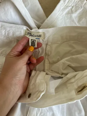 Madewell White Baggy Straight Wide Leg Jeans thumbnail 3