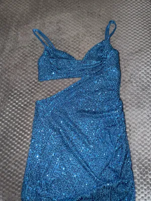 Hello Molly Cut-Out Dress Mini Blue  thumbnail 2