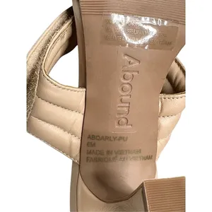 Abound Carly Tan Beige Quilted Padded Square Toe Flared Heel Sandals‎ Mules 6M thumbnail 7