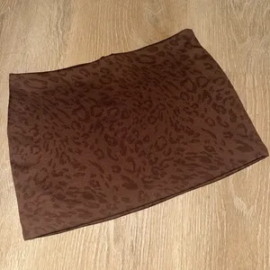 Brown Leopard Print MicroMini Skirt Size XS thumbnail 2