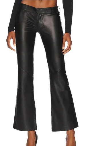 Free People Love Language Low Rise Faux Leather Flare Pants NWT Size 4 thumbnail 1