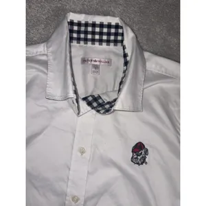 peter millar georgia bulldogs flip cuff button up womens Gingham thumbnail 6
