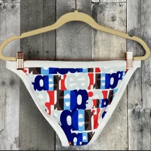 ✨ Aerie Pop Longline Red White & Blue Logo Bikini Bottom✨ thumbnail 3