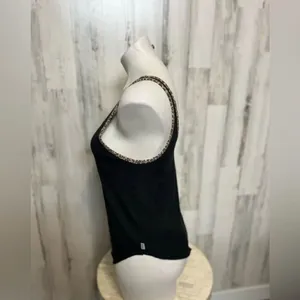 Victoria secret black tank top cheetah print thumbnail 2