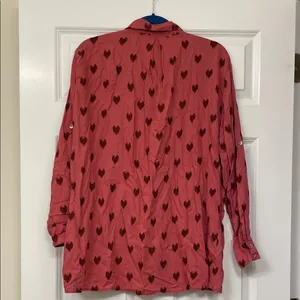 Just Living Red Heart Button Down Shirt thumbnail 5