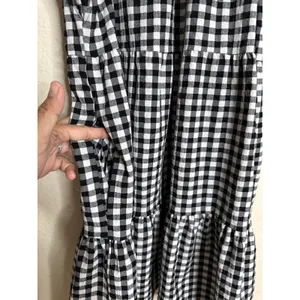 Maeve Lida Ruffled Mini Dress Size S Gingham Tiered Black White Cottagecore thumbnail 7