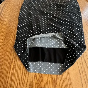 Vince Camuto Black And White Polka Dot Elastic Waist Pencil Skirt Raw Hem Sz S thumbnail 7