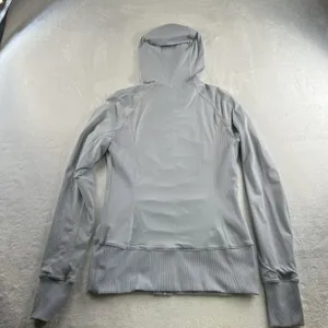 Lululemon Sz 10 In Flux Jacket Dance Studio Reversible Hooded Silver Fox Stretch thumbnail 15