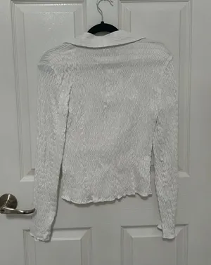 ZARA Textured White Top thumbnail 3